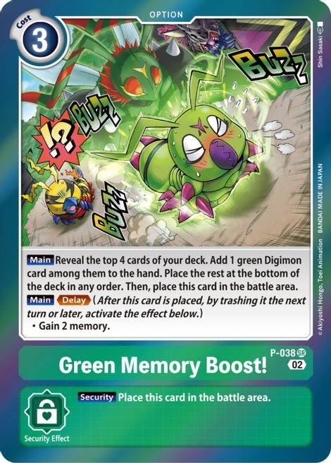 Green Memory Boost! [P-038] (Resurgence Booster) [Promotional Cards] | Anubis Games and Hobby