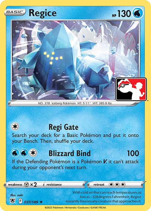 Regice (037/189) [Prize Pack Series Three] | Anubis Games and Hobby