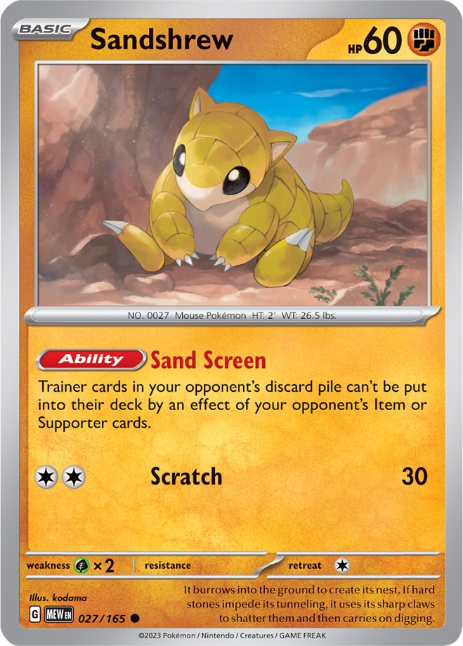 Sandshrew (027/165) [Scarlet & Violet: 151] | Anubis Games and Hobby