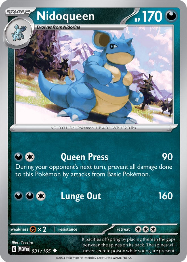 Nidoqueen (031/165) [Scarlet & Violet: 151] | Anubis Games and Hobby