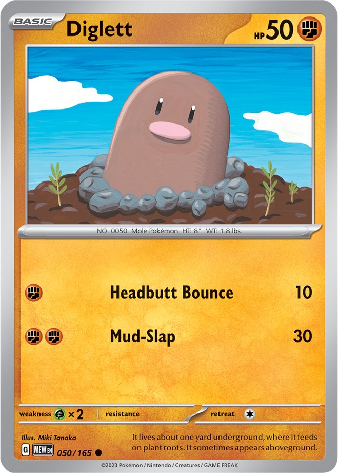 Diglett (050/165) [Scarlet & Violet: 151] | Anubis Games and Hobby