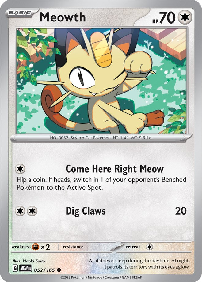 Meowth (052/165) [Scarlet & Violet 151] | Anubis Games and Hobby