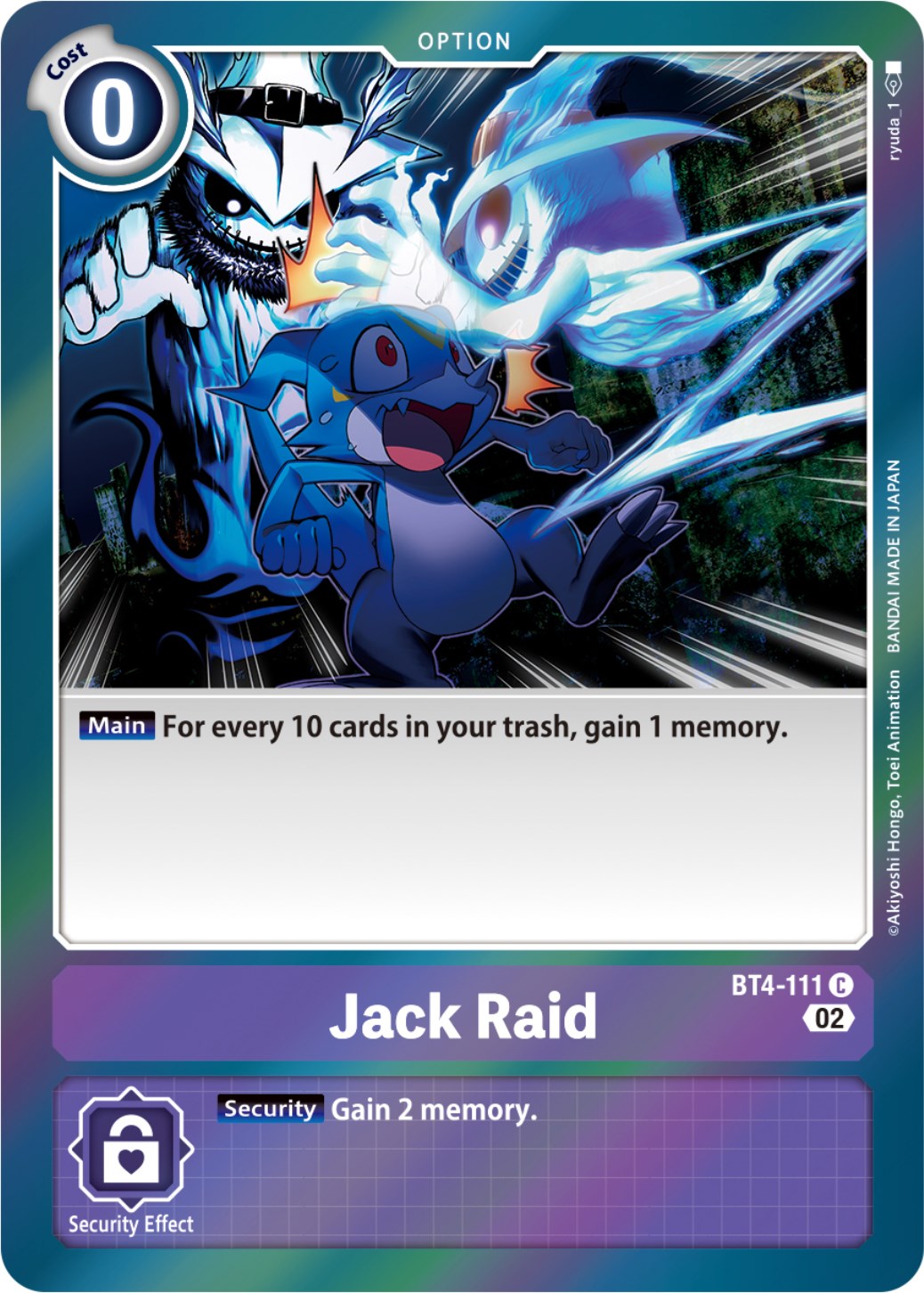 Jack Raid [BT4-111] (Resurgence Booster Reprint) [Resurgence Booster] | Anubis Games and Hobby