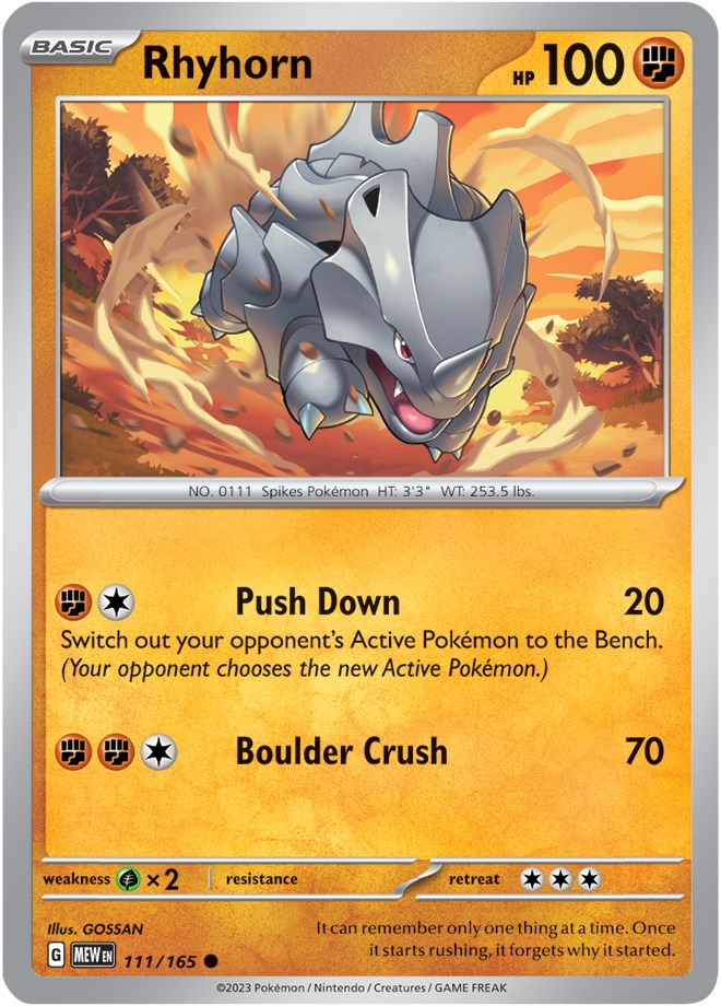 Rhyhorn (111/165) [Scarlet & Violet: 151] | Anubis Games and Hobby