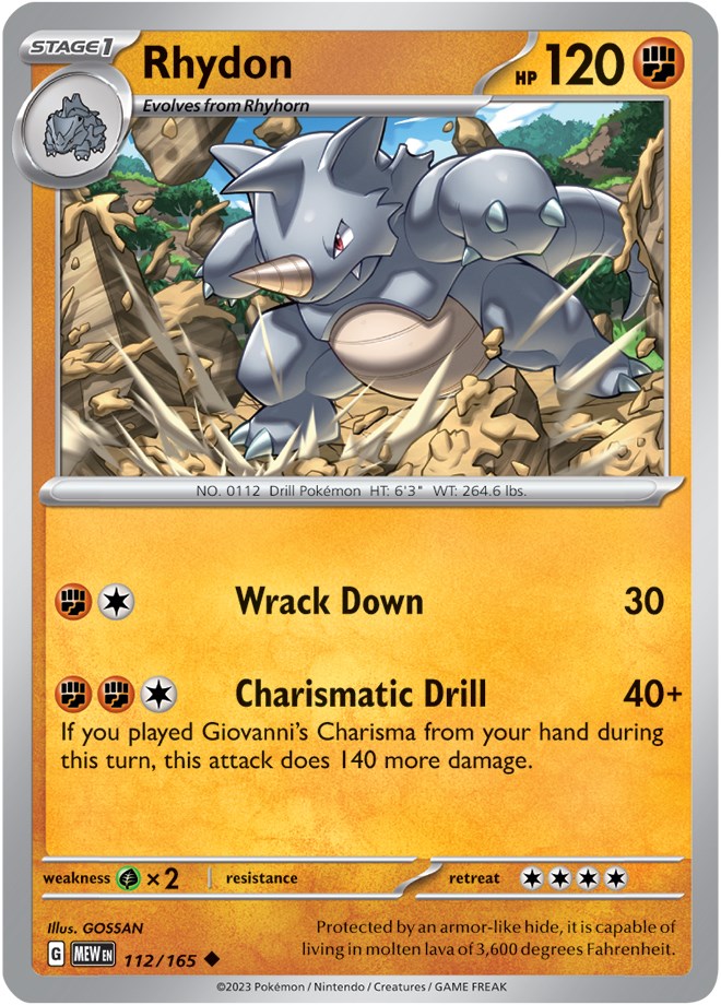 Rhydon (112/165) [Scarlet & Violet: 151] | Anubis Games and Hobby