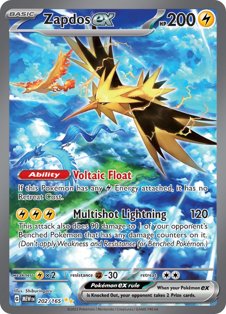 Zapdos ex (202/165) [Scarlet & Violet: 151] | Anubis Games and Hobby