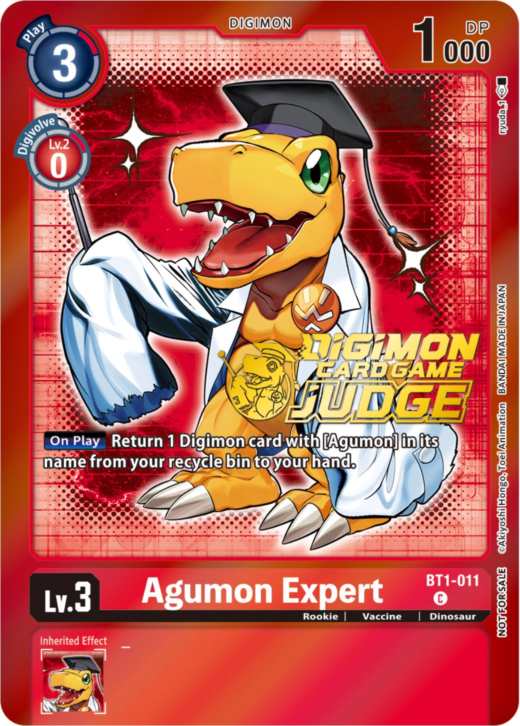 Agumon Expert [BT1-011] (Judge Pack 4) [Release Special Booster Promos] | Anubis Games and Hobby