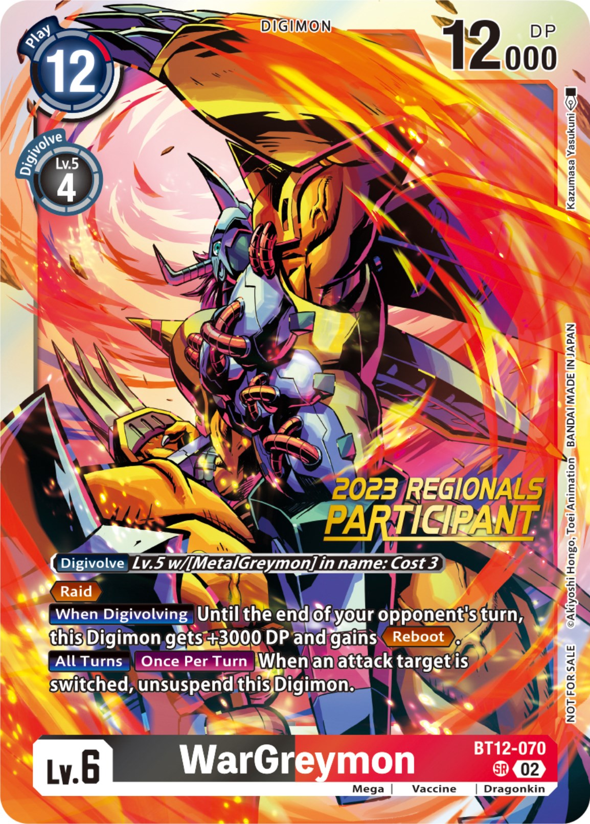 WarGreymon [BT12-070] (2023 Regionals Participant) [Across Time] | Anubis Games and Hobby