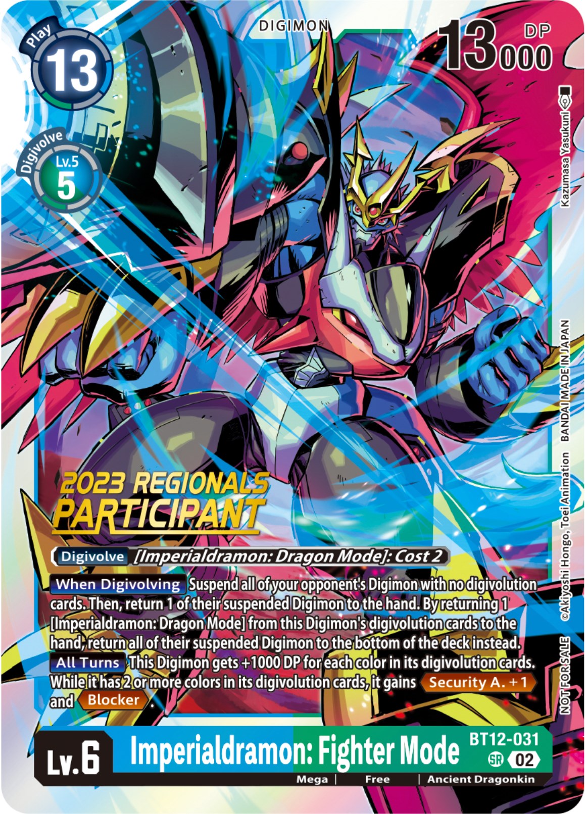 Imperialdramon: Fighter Mode [BT12-031] (2023 Regionals Participant) [Across Time] | Anubis Games and Hobby