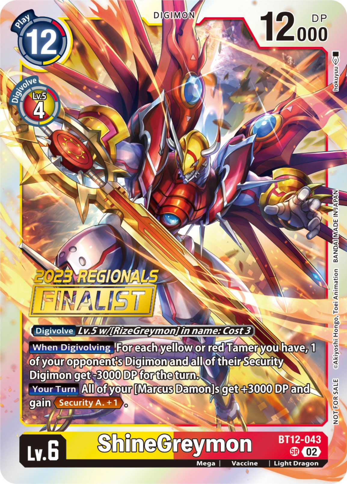 ShineGreymon [BT12-043] (2023 Regionals Finalist) [Across Time] | Anubis Games and Hobby