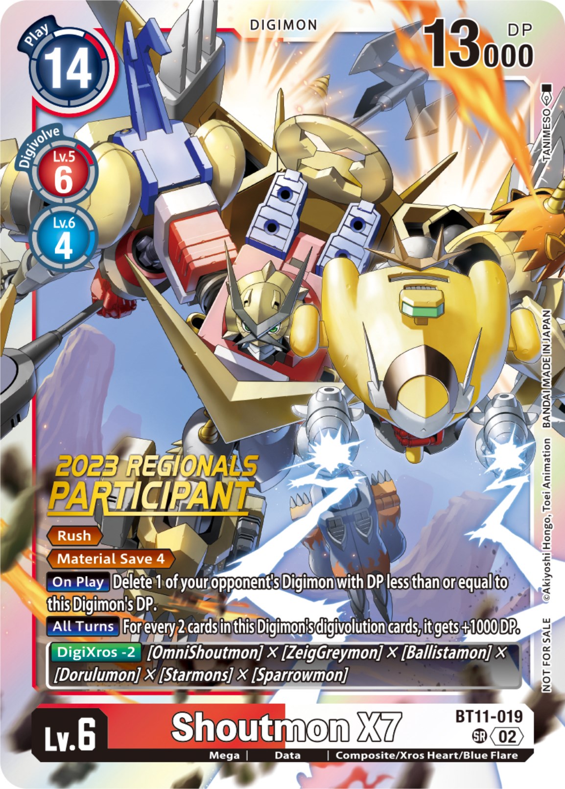 Shoutmon X7 [BT11-019] (2023 Regionals Participant) [Dimensional Phase] | Anubis Games and Hobby