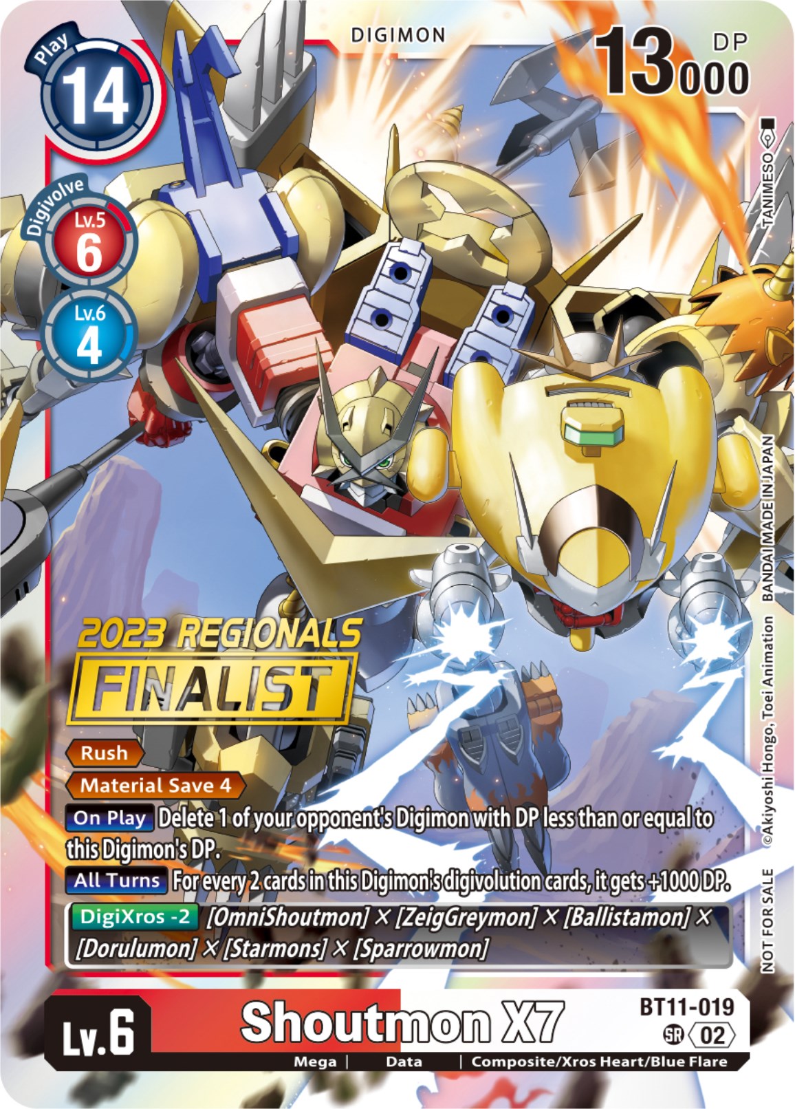 Shoutmon X7 [BT11-019] (2023 Regionals Finalist) [Dimensional Phase] | Anubis Games and Hobby