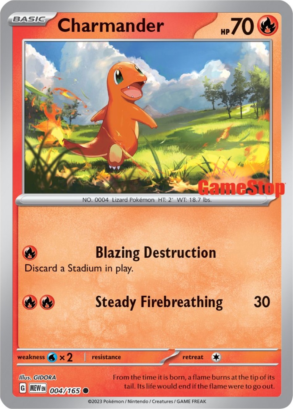 Charmander (004/165) (GameStop Exclusive) [Scarlet & Violet: 151] | Anubis Games and Hobby