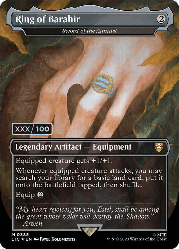 Ring of Barahir - Sword of the Animist (Borderless) (Serialized) [The Lord of the Rings: Tales of Middle-Earth Commander] | Anubis Games and Hobby