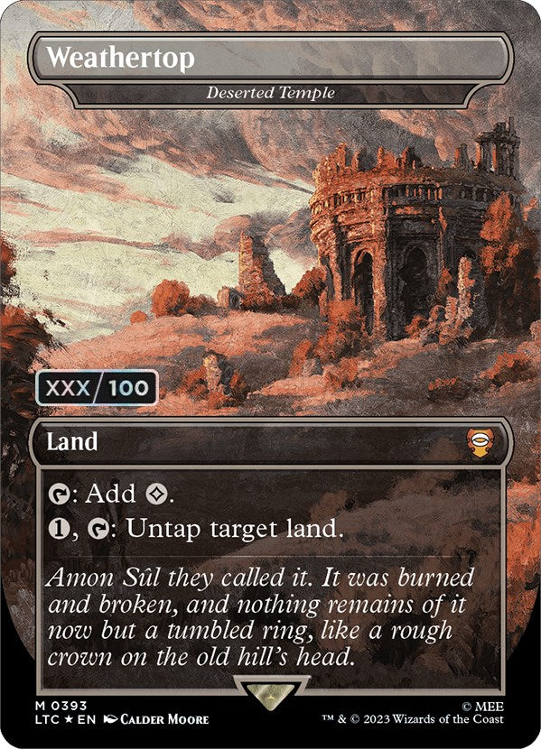 Weathertop - Deserted Temple (Borderless) (Serialized) [The Lord of the Rings: Tales of Middle-Earth Commander] | Anubis Games and Hobby