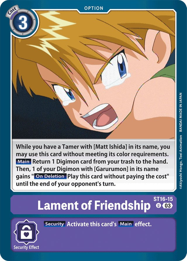 Lament of Friendship [ST16-15] [Starter Deck: Wolf of Friendship] | Anubis Games and Hobby