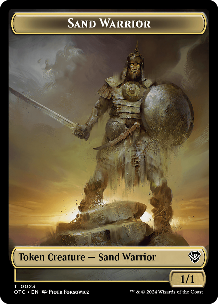 Plant // Sand Warrior Double-Sided Token [Outlaws of Thunder Junction Commander Tokens] | Anubis Games and Hobby