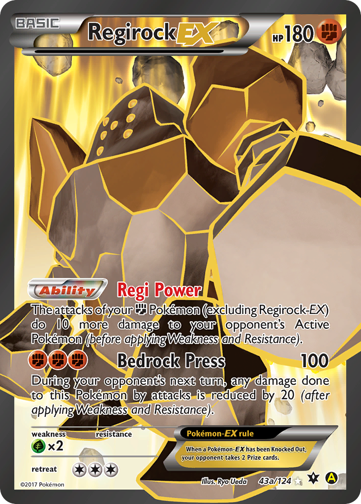 Regirock EX (43a/124) [Alternate Art Promos] | Anubis Games and Hobby