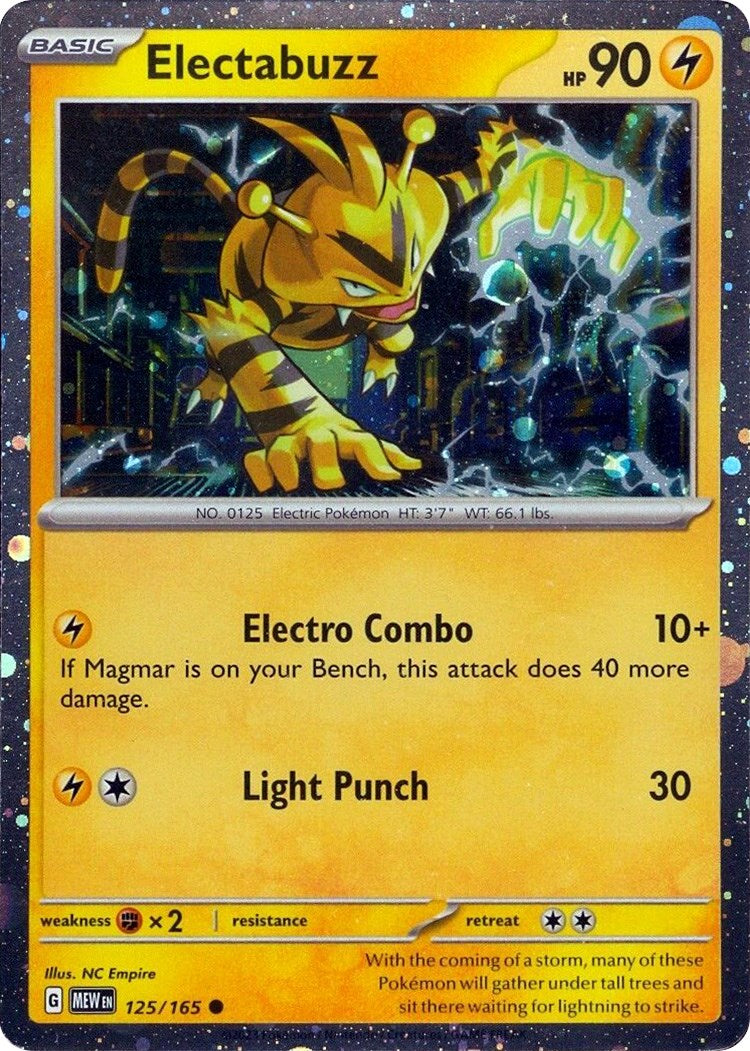 Electabuzz (125/165) (Cosmos Holo) [Miscellaneous Cards] | Anubis Games and Hobby