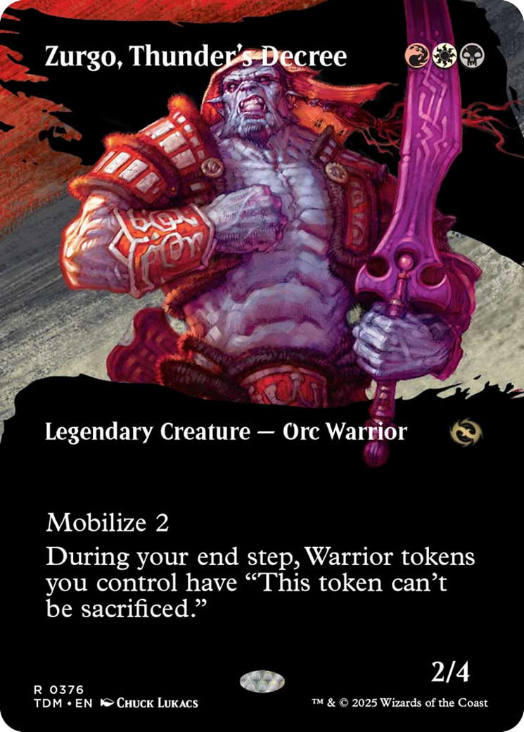 Zurgo, Thunder's Decree (Borderless) [Tarkir: Dragonstorm] | Anubis Games and Hobby
