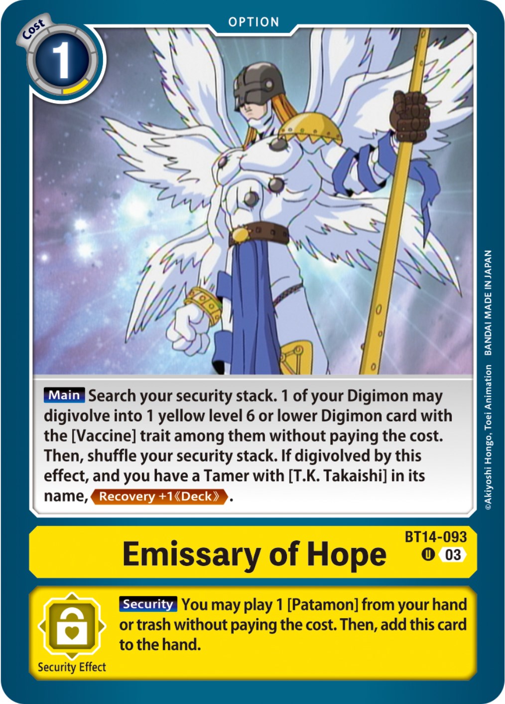 Emissary of Hope [BT14-093] [Blast Ace] | Anubis Games and Hobby