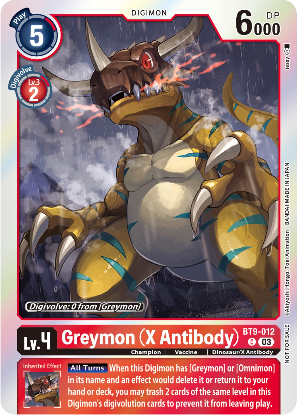 Greymon (X Antibody) [BT9-012] (Blast Ace Pre-Release Winner) [X Record] | Anubis Games and Hobby