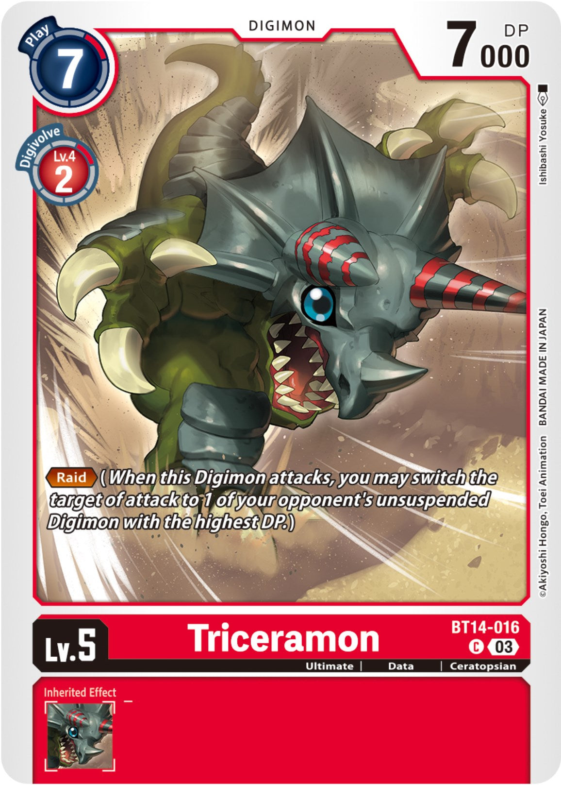 Triceramon [BT14-016] [Blast Ace] | Anubis Games and Hobby