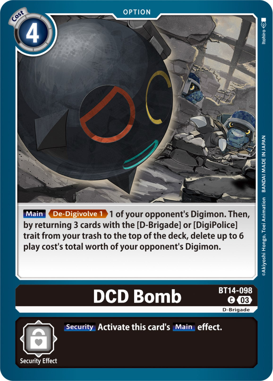 DCD Bomb [BT14-098] [Blast Ace] | Anubis Games and Hobby