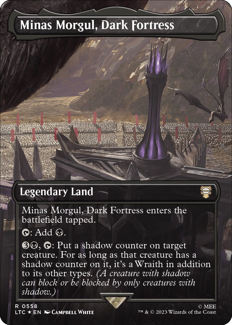 Minas Morgul, Dark Fortress (Borderless) (Surge Foil) [The Lord of the Rings: Tales of Middle-Earth Commander] | Anubis Games and Hobby