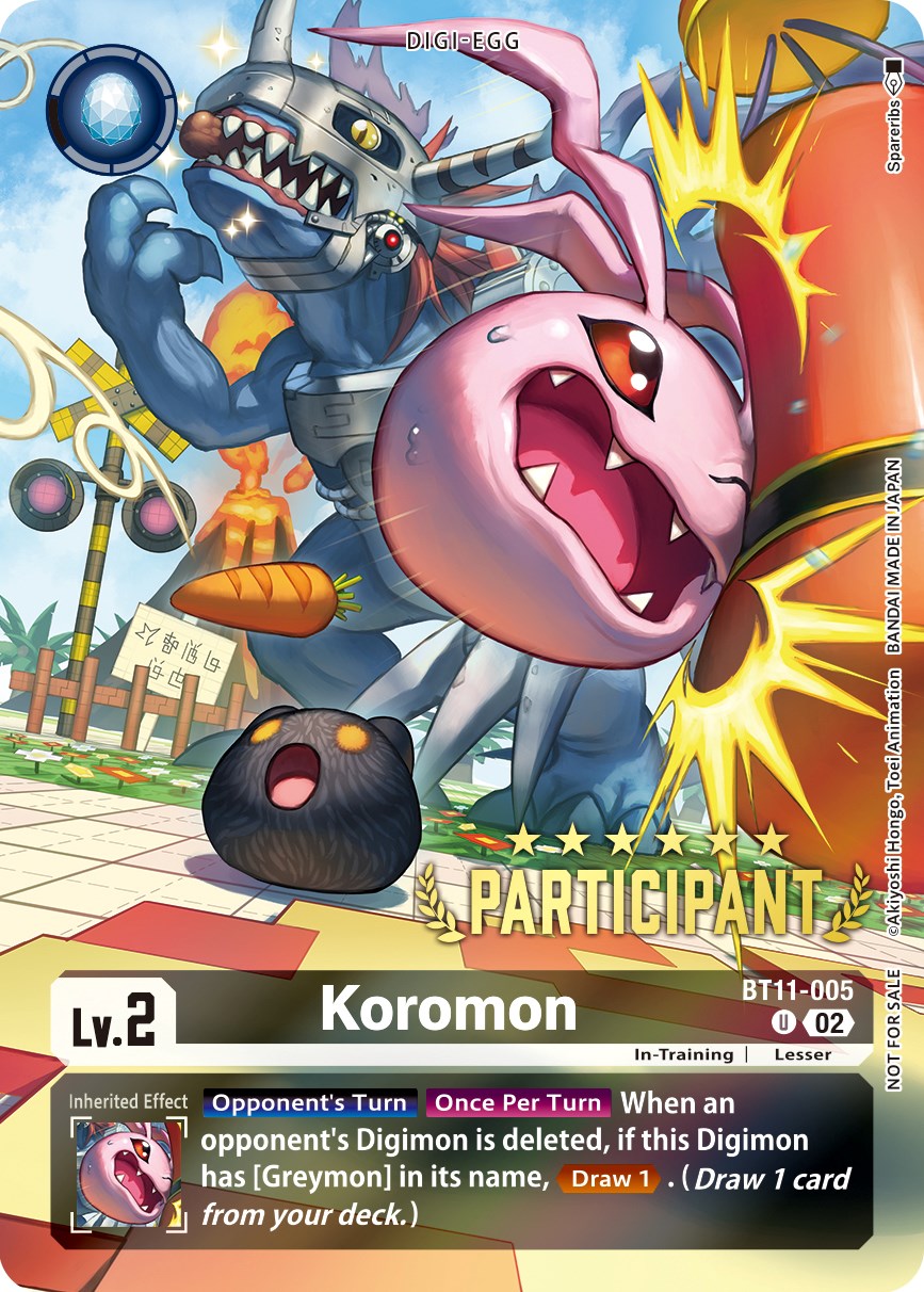 Koromon [BT11-005] (Digimon 3-On-3 November 2023 Participation) [Dimensional Phase] | Anubis Games and Hobby