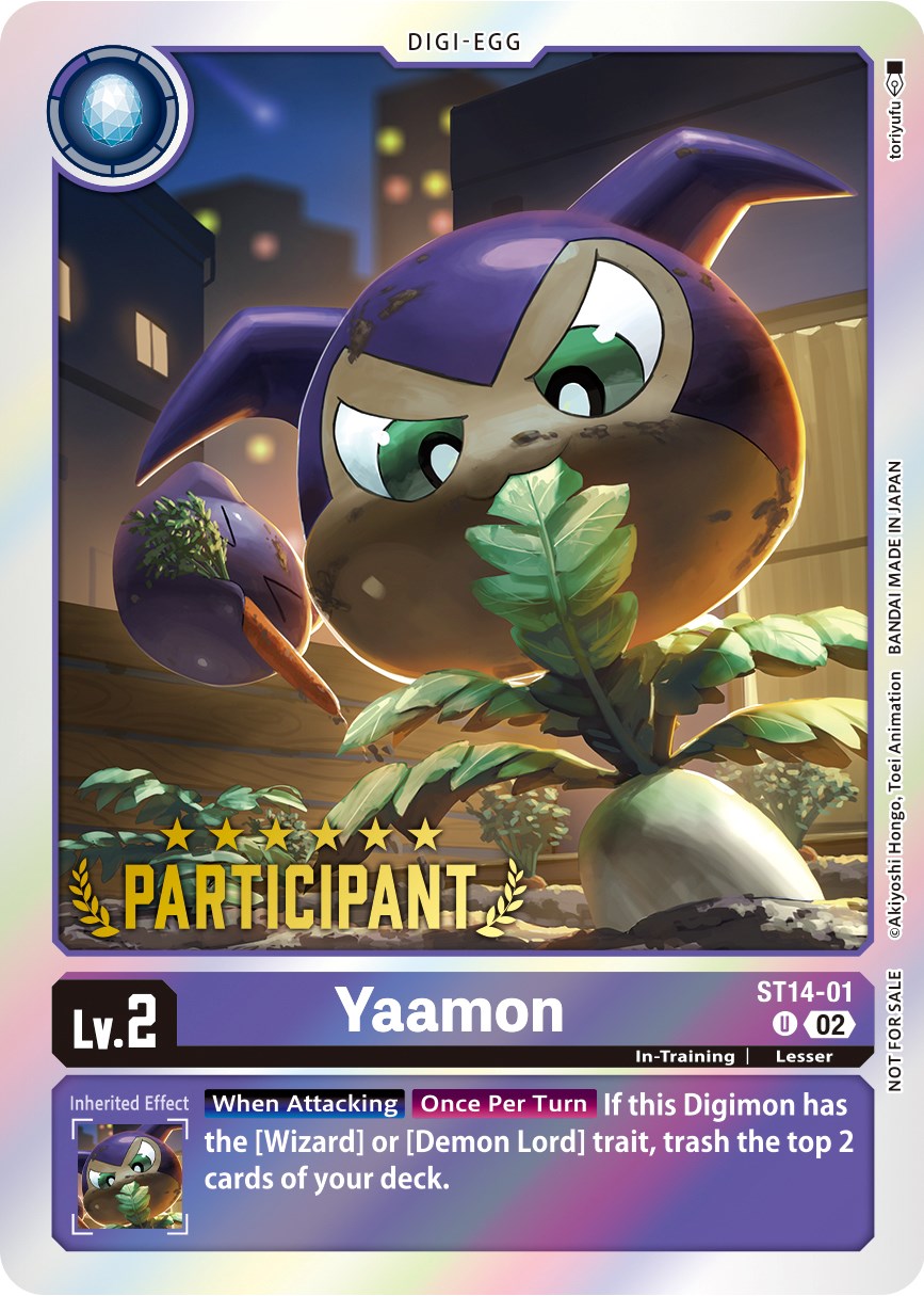 Yaamon [ST14-01] (Digimon 3-On-3 November 2023 Participation) [Starter Deck: Beelzemon Advanced Deck Set] | Anubis Games and Hobby