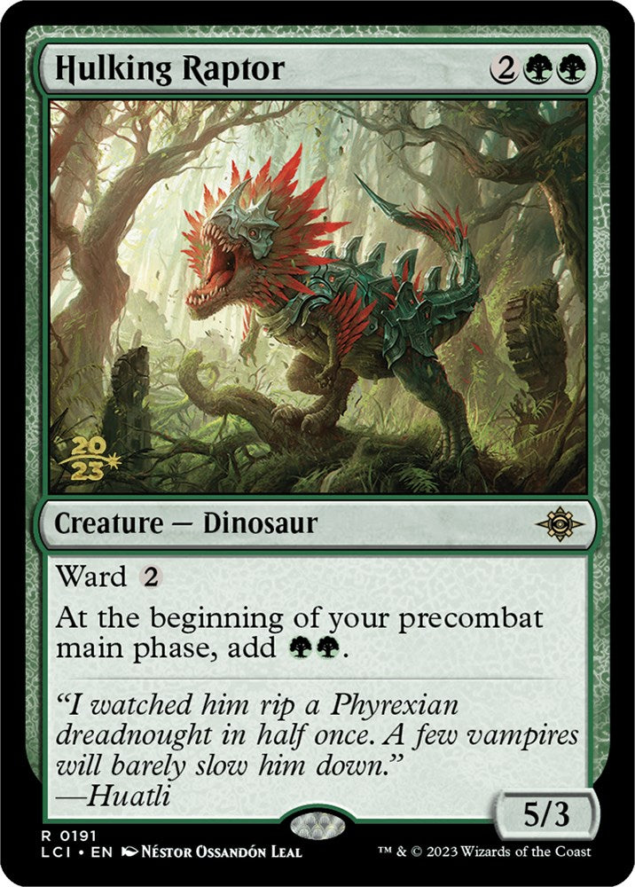 Hulking Raptor [The Lost Caverns of Ixalan Prerelease Cards] | Anubis Games and Hobby