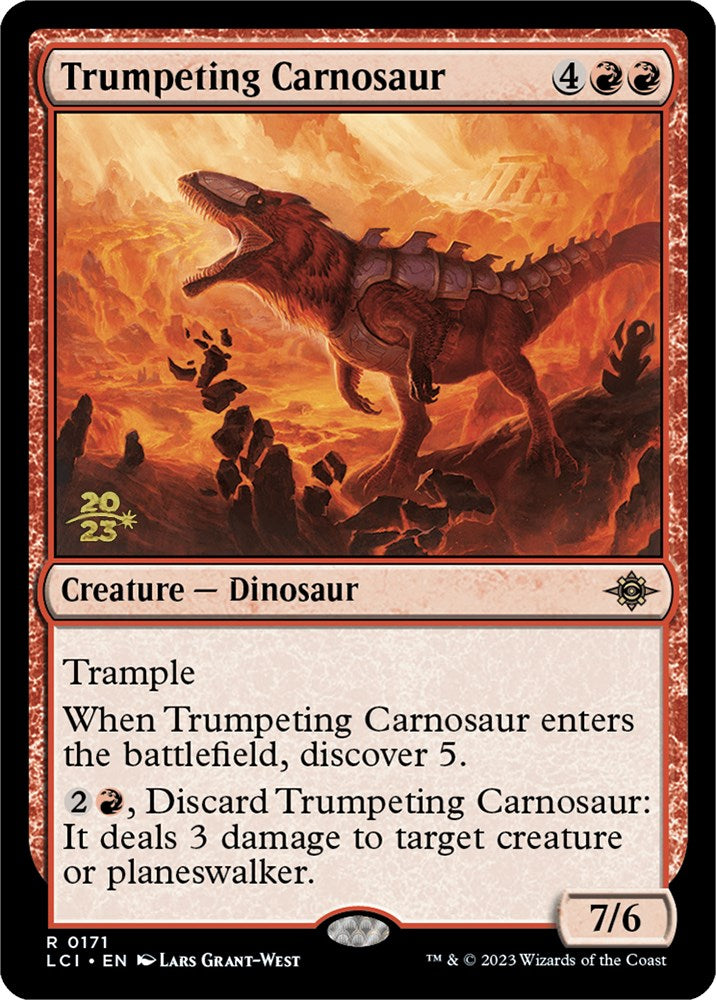 Trumpeting Carnosaur [The Lost Caverns of Ixalan Prerelease Cards] | Anubis Games and Hobby