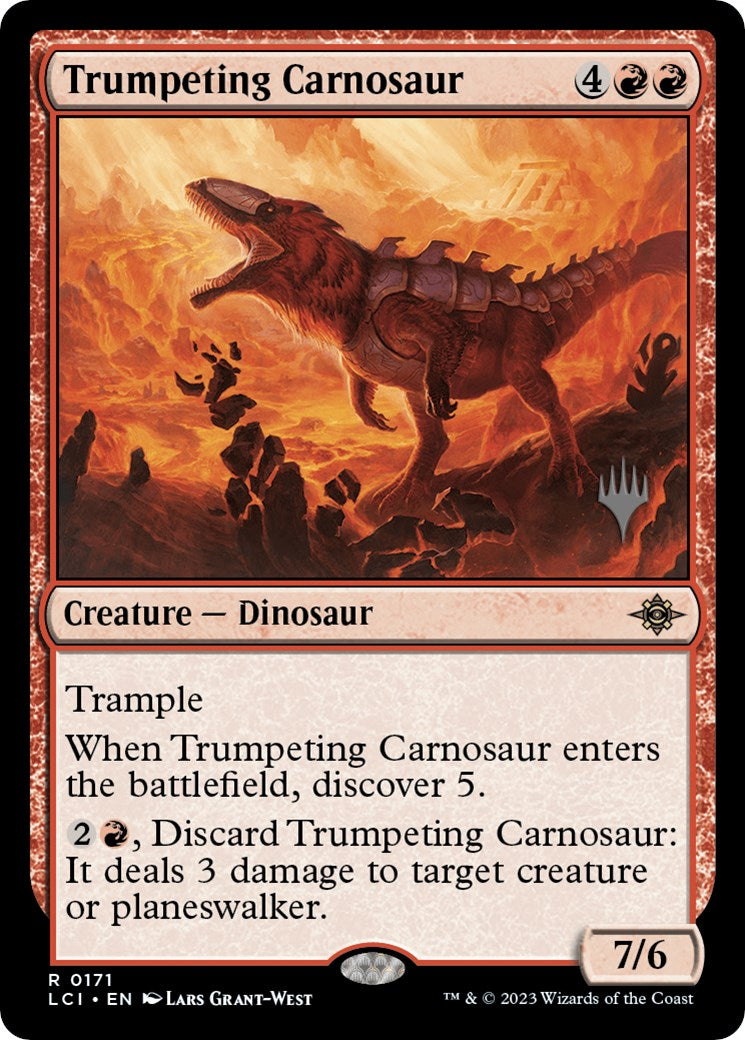 Trumpeting Carnosaur (Promo Pack) [The Lost Caverns of Ixalan Promos] | Anubis Games and Hobby