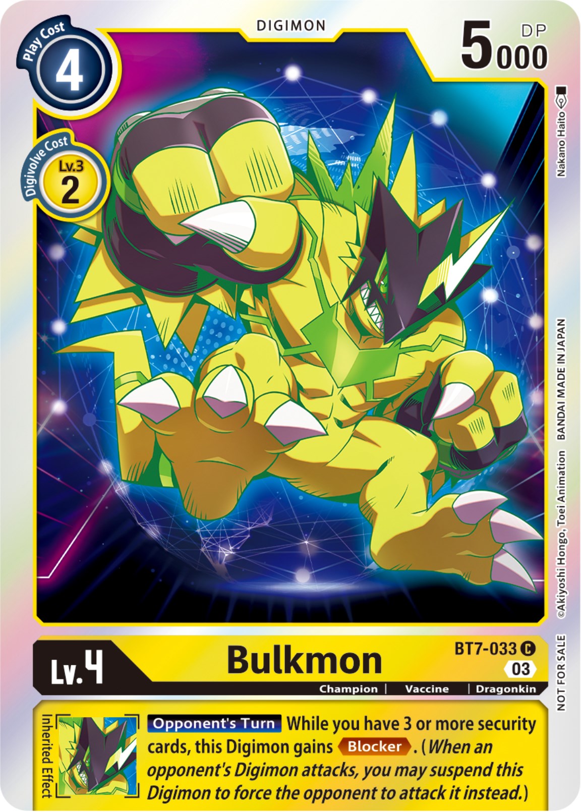 Bulkmon [BT7-033] (Official Tournament Pack Vol.11) [Next Adventure] | Anubis Games and Hobby