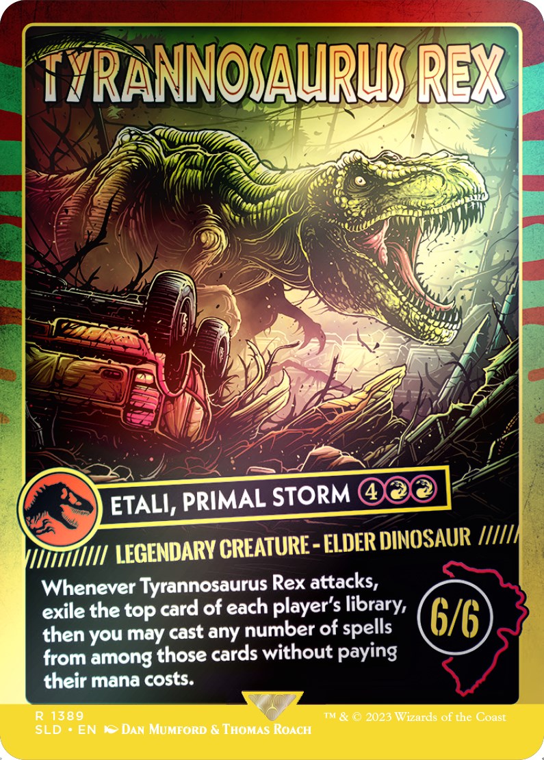 Tyrannosaurus Rex - Etali, Primal Storm (Rainbow Foil) [Secret Lair Drop Series] | Anubis Games and Hobby