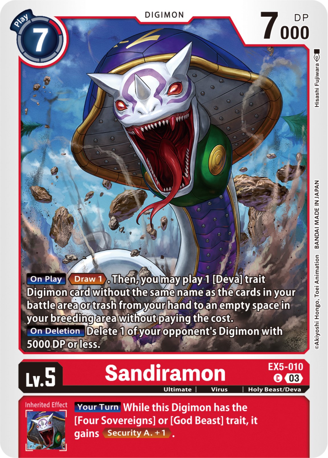 Sandiramon [EX5-010] [Animal Colosseum] | Anubis Games and Hobby