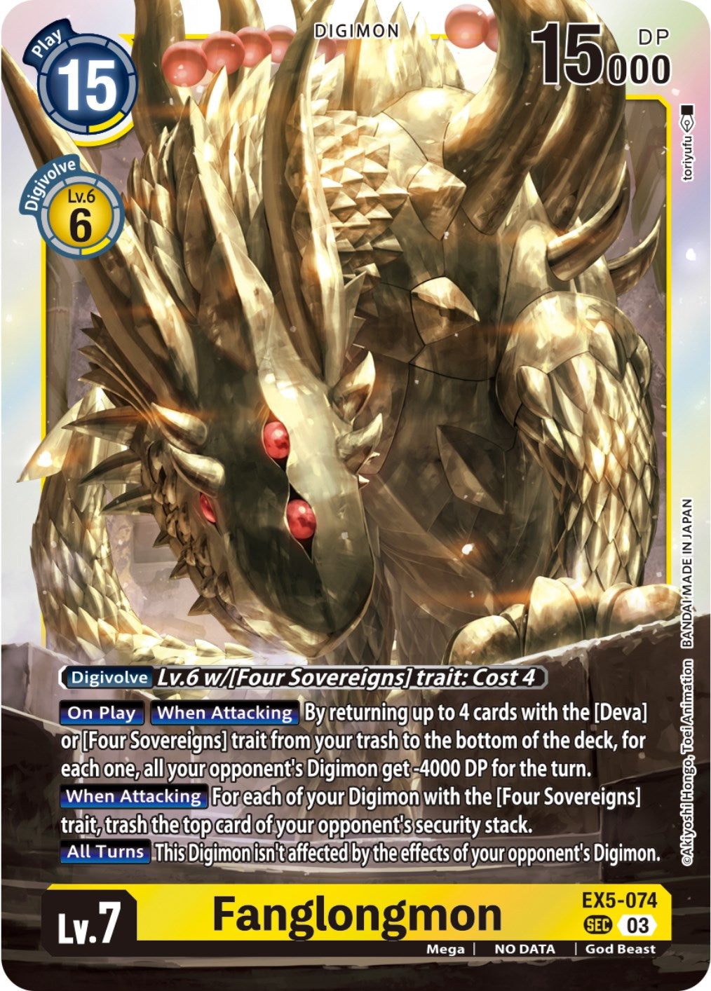 Fanglongmon [EX5-074] (Textured) [Animal Colosseum] | Anubis Games and Hobby