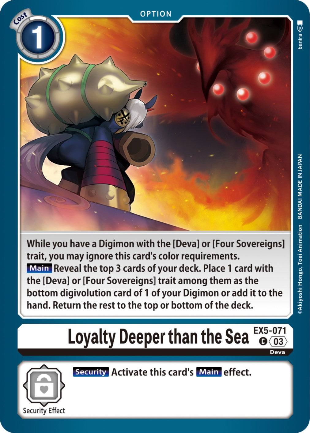 Loyalty Deeper than the Sea [EX5-071] [Animal Colosseum] | Anubis Games and Hobby