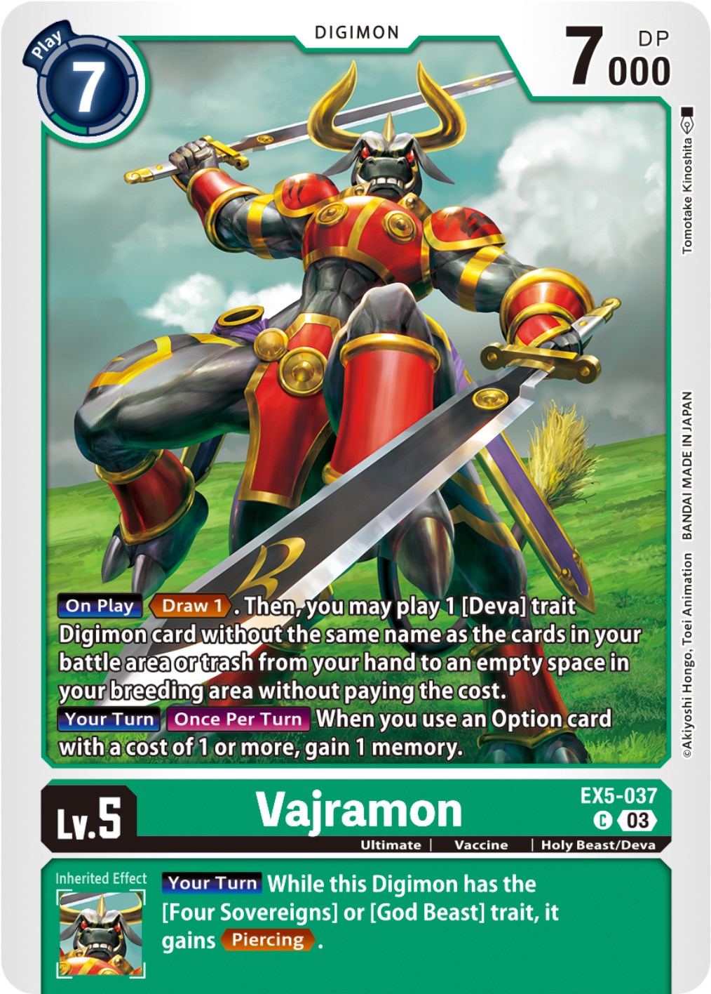 Vajramon [EX5-037] [Animal Colosseum] | Anubis Games and Hobby