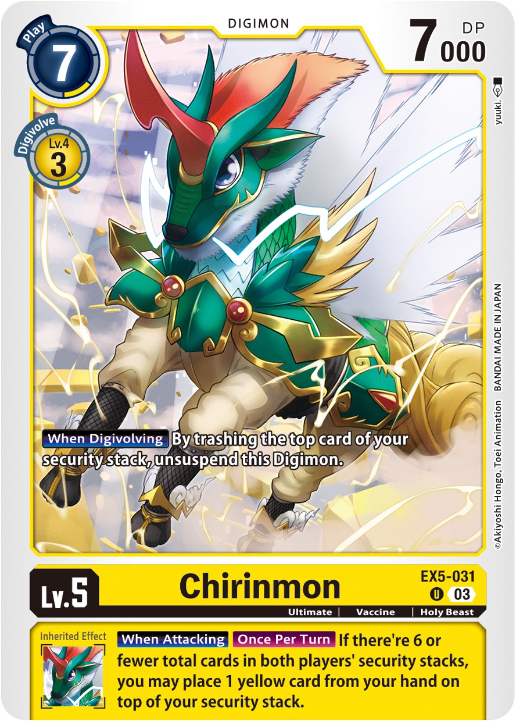 Chirinmon [EX5-031] [Animal Colosseum] | Anubis Games and Hobby