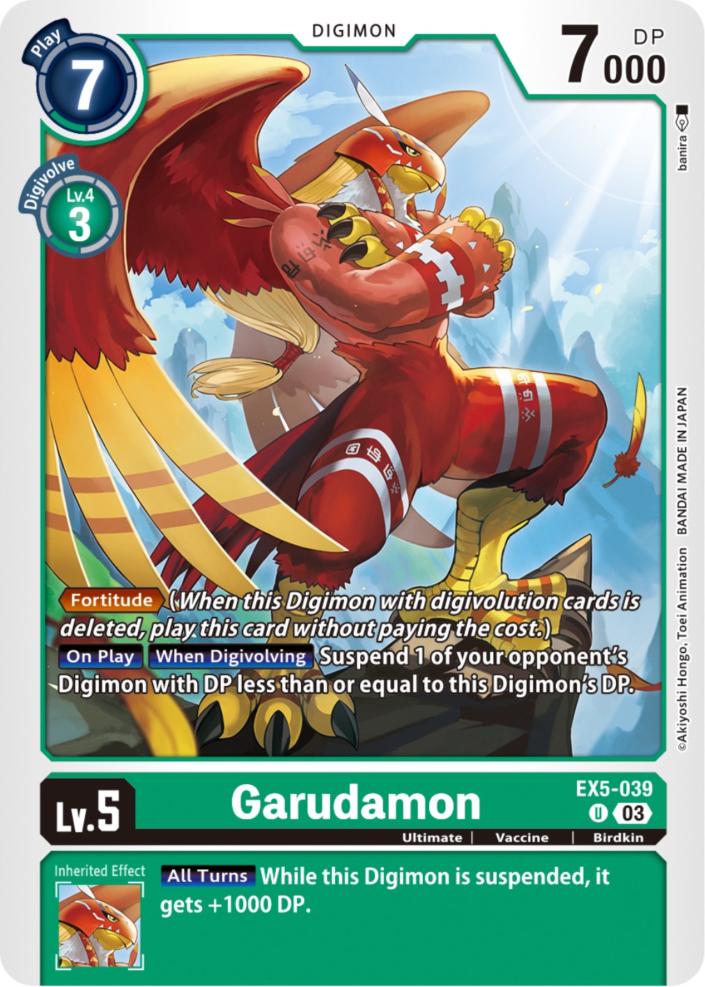 Garudamon [EX5-039] [Animal Colosseum] | Anubis Games and Hobby