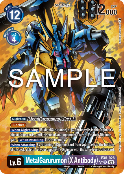 digimon metal cards MetalGarurumon (X Antibody) [EX5-026] (English Exclusive Alternate Art –  Anubis Games and Hobby