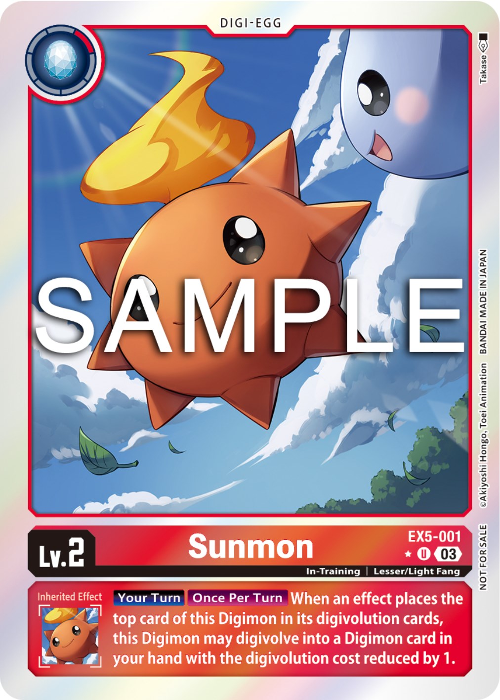 Sunmon [EX5-001] (Animal Colosseum Box Promotion Pack) [Animal Colosseum] | Anubis Games and Hobby