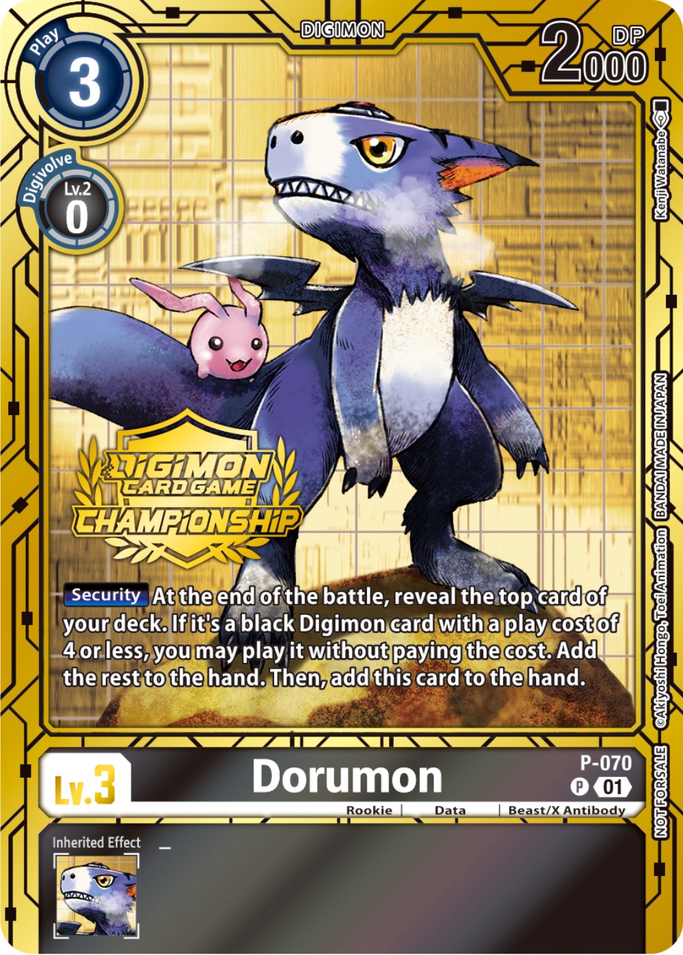 Dorumon [P-070] (Championship 2023 Gold Card Set) [Promotional Cards] | Anubis Games and Hobby