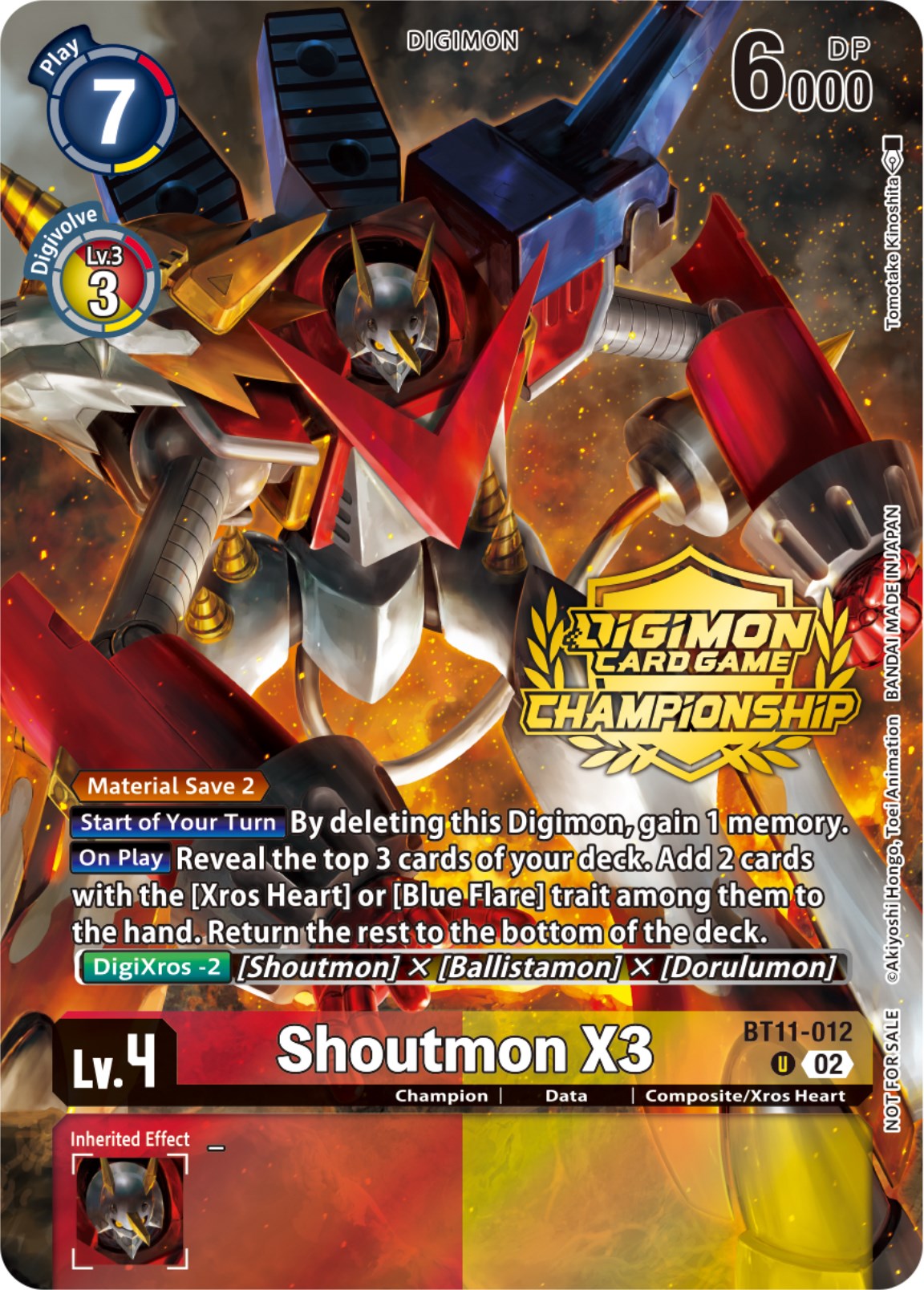 Shoutmon X3 [BT11-012] (Championship 2023 Tamers Pack) [Dimensional Phase Promos] | Anubis Games and Hobby
