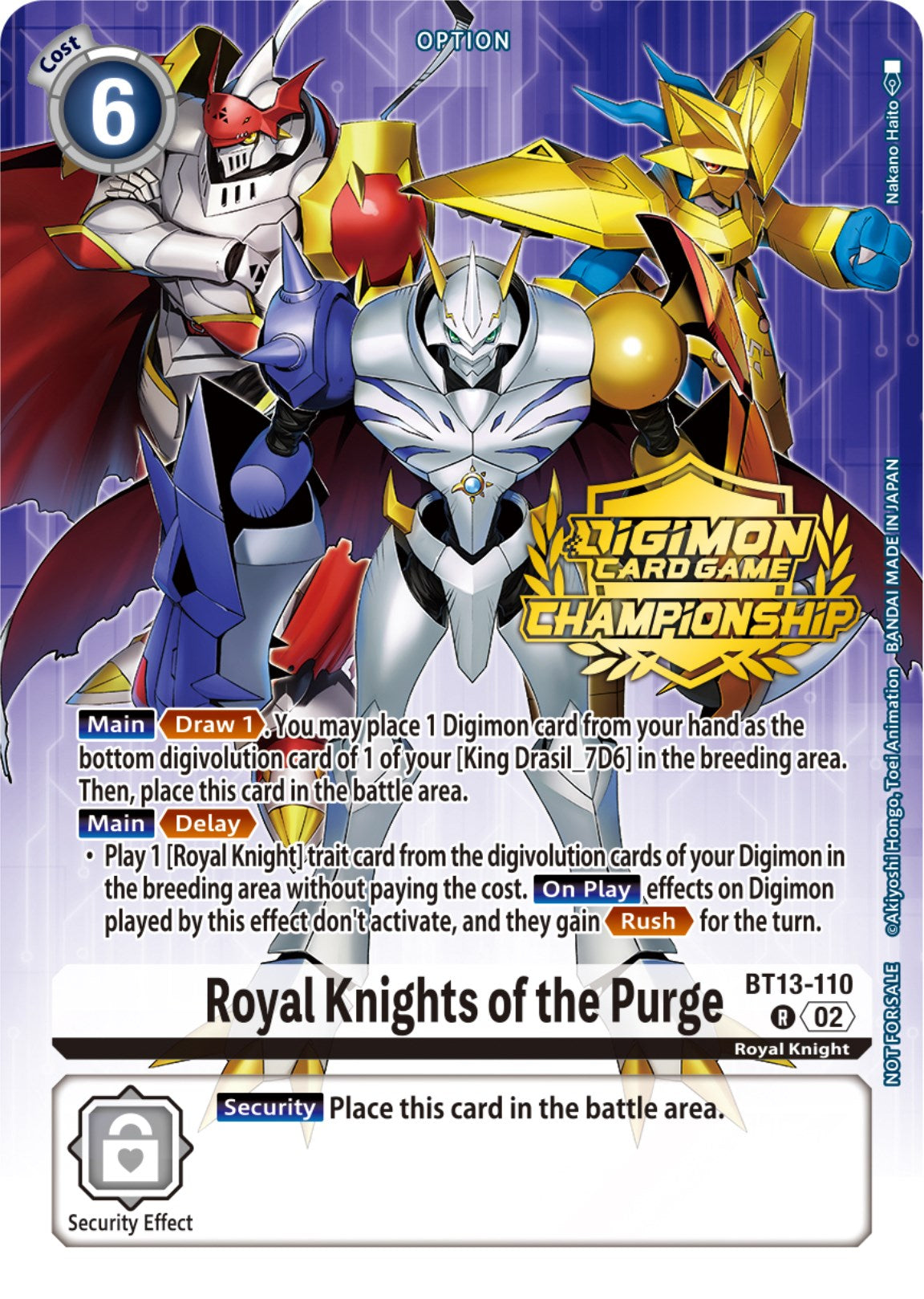 Royal Knights of the Purge [BT13-110] (Championship 2023 Tamers Pack) [Versus Royal Knights Promos] | Anubis Games and Hobby