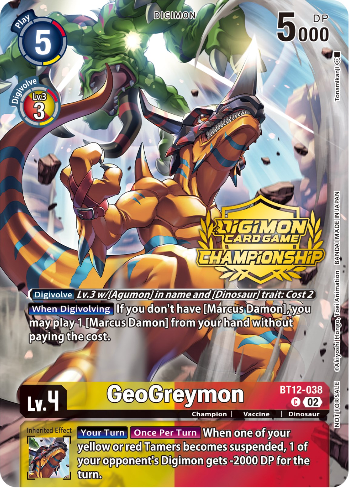 GeoGreymon [BT12-038] (Championship 2023 Tamers Pack) [Across Time Promos] | Anubis Games and Hobby