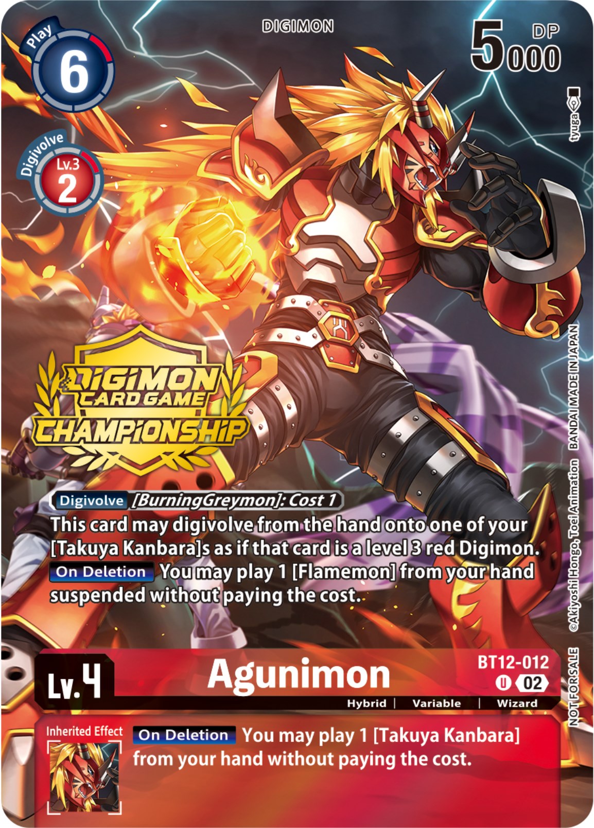 Agunimon [BT12-012] (Championship 2023 Tamers Pack) [Across Time Promos] | Anubis Games and Hobby