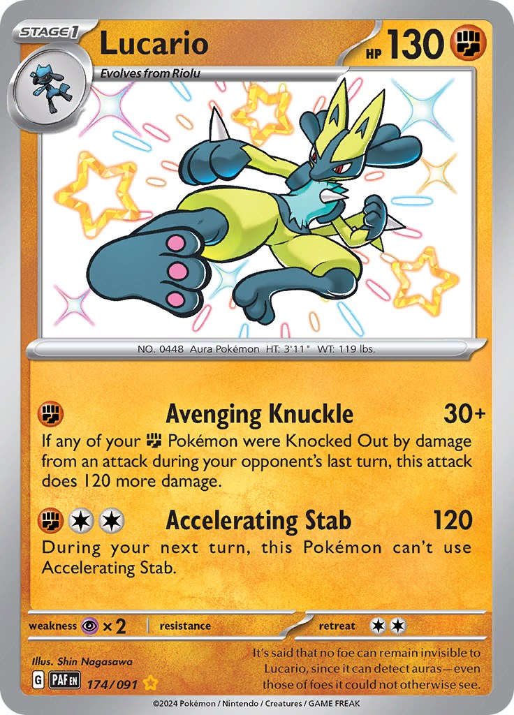 Lucario (174/091) [Scarlet & Violet: Paldean Fates] | Anubis Games and Hobby